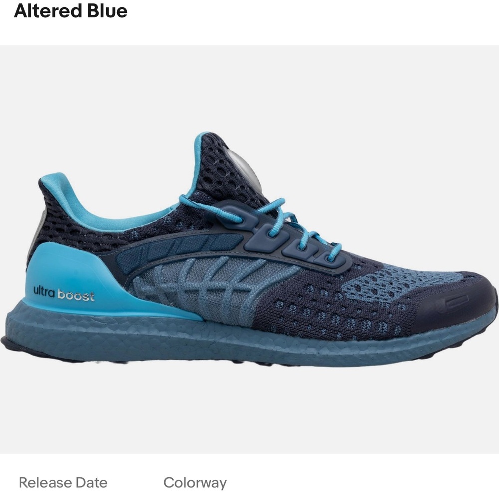Adidas Ultraboost Climacool 2 DNA Men's Athletic Shoes - Navy and Teal - Picture 3 of 17